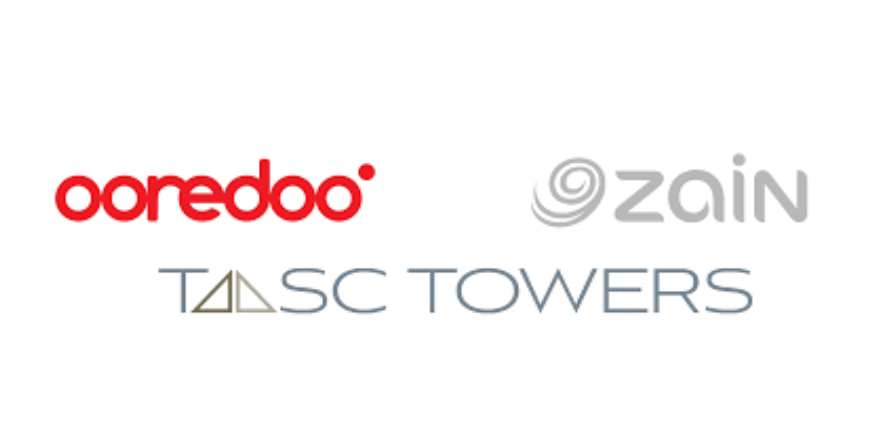 ooredoo, zain & Tasc Towers logo