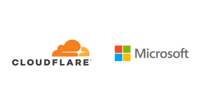 Cloudfare and Microsoft logo