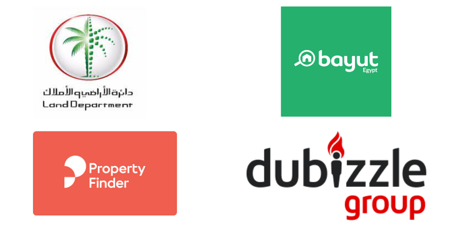 Dubai Land Department, Property Finder, Bayut and Dubizzle logo