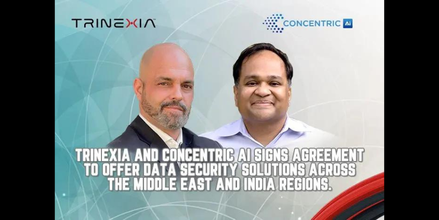 Karthik Krishnan, CEO at Concentric AI, and Laurence Elbana, Director – Europe, Middle East & India at TRINEXIA. Image Courtesy-TRINEXIA