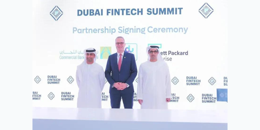 Fahad Al Hassawi, Chief Executive Officer, du, Dr. Bernd van Linder, Chief Executive Officer, Commercial Bank of Dubai, and Ahmad Alkhallafi, Managing Director Emirates and Africa, HPE. Image Courtesy-du