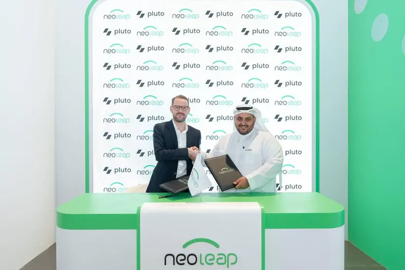 Pluto partners with neoleap by Al Rajhi Bank to expand operations into Saudi Arabia to aid Pluto's expansion in Saudi Arabian Market. Mr. Terry Arnold, CCO, Pluto and Mr. Abdullah Al-Ibrahim, CEO, of Neoleap. Image courtesy: Neoleap