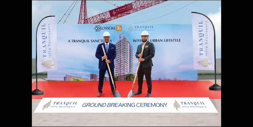 Dr. Sharad Nair & Aditya Khurana at the Blossom76 groundbreaking event. Image Courtesy: Tranquil Infra Developers