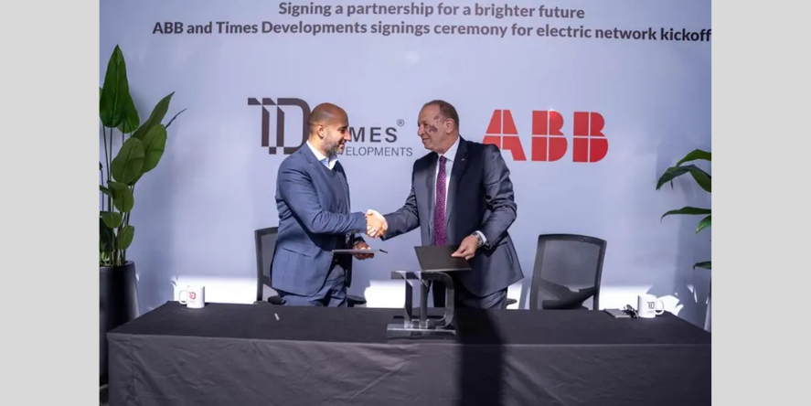 The agreement was signed in the presence of Mr. Ahmed El Sargany, CEO of Times Developments, and Eng. Sherif Ismail, Vice President and Electrification Commercial Director at ABB Egypt. Image Courtesy: Times Developments