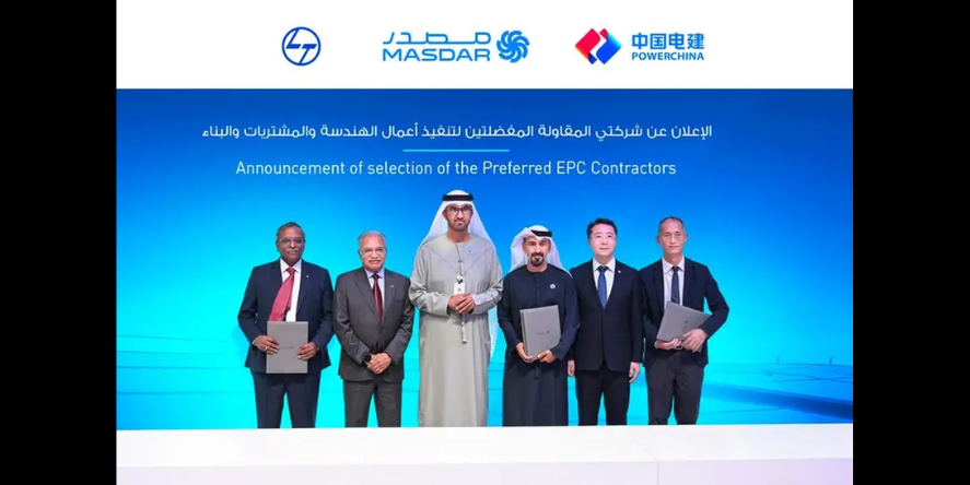 Larsen & Toubro & POWERCHINA selected as preferred EPC contractors for Masdar 24-7 Solar PV and Battery Storage Gigascale Project. Image courtesy: Larsen & Toubro