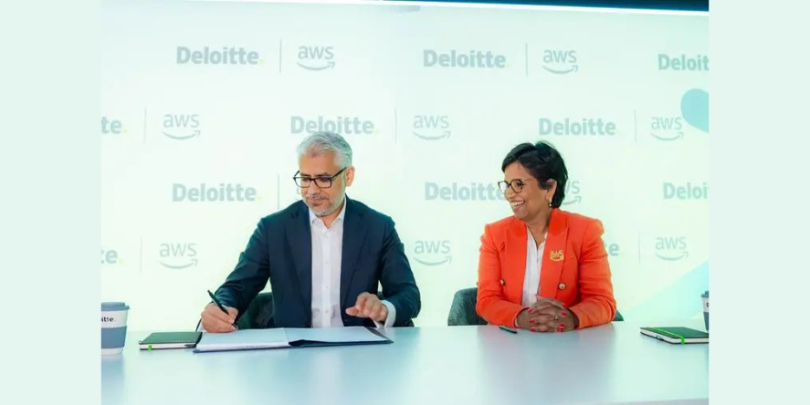 Rashid Bashir, Technology & Transformation Leader at Deloitte Middle East, & Tanuja Randery, Managing Director for Europe, Middle East & Africa at AWS. (Image Courtesy: Deloitte Middle East)