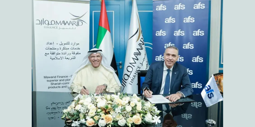 Samer Soliman, CEO of AFS, and Mr. Rashid Al Qubaisi, CEO of Mawarid Finance. (Image Courtesy: AFS)