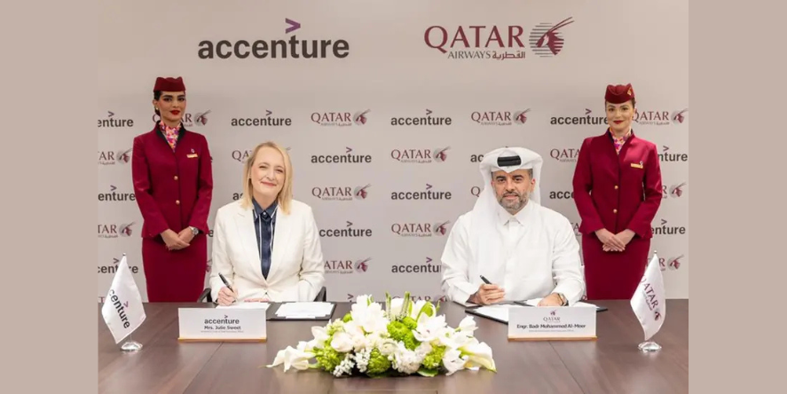 Qatar Airways and Accenture agreement signing ceremony. (Image Courtesy: Accenture)