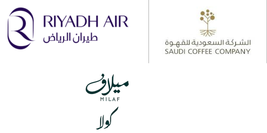 Riyadh Air, Milaf Food Company and Saudi Coffee Company Logo. Image Courtesy: Respective Websites