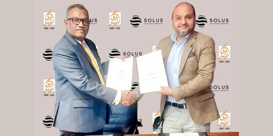 AlHuda Centre of Islamic Banking and Economics (CIBE)- UAE and Solus Insurance Brokers DMCC (Solus), announced the signing of a strategic agreement. (Image Courtesy: CIBE)