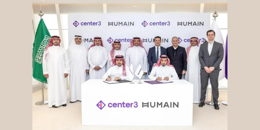 HUMAIN has signed a strategic framework agreement with center3, the regional digital infrastructure leader and a wholly owned subsidiary of stc Group. (Image Courtesy: HUMAIN)