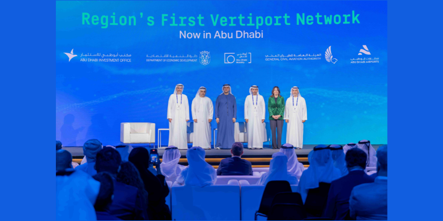 Abu Dhabi Investment Office (ADIO), in collaboration with the General Civil Aviation Authority (GCAA); an affiliate of the Department of Municipalities and Transport (DMT); and Abu Dhabi Airports (ADA), has launched the first vertiport network to support the launch of advanced air mobility across the emirate. image courtesy: Abu Dhabi Investment Office (ADIO) Abu Dhabi Autonomous Week