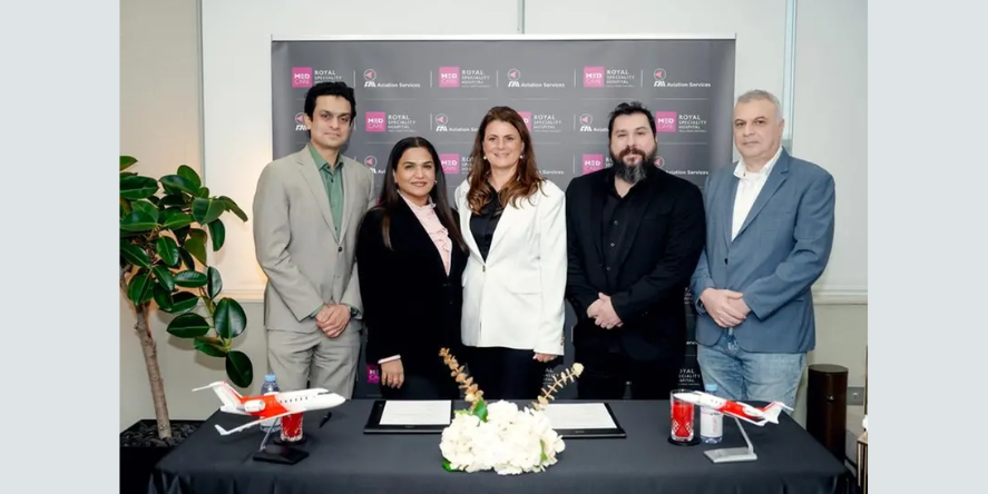 Medcare Royal Speciality Hospital, the flagship facility of Medcare Hospitals & Medical Centres and a top-notch centre for advanced multispecialty care in the UAE, has entered into a strategic cooperation agreement with FAI Aviation Services DMCC. Image courtesy: Medcare Royal Speciality Hospital