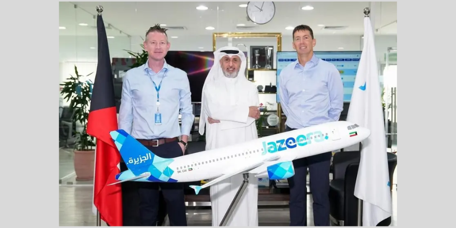 (From left to right): Paul Carroll - Chief Commercial Officer, Naser Fahad Alobaid, Chief Executive - Government Affairs, Nigel Fanning as Vice President – Strategy & Airports. Image Courtesy: Jazeera Airways