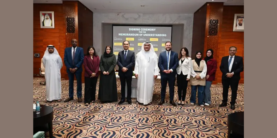 During the signing ceremony of the MoU between SCCI and DHL Express. Image Courtesy: Sharjah Chamber