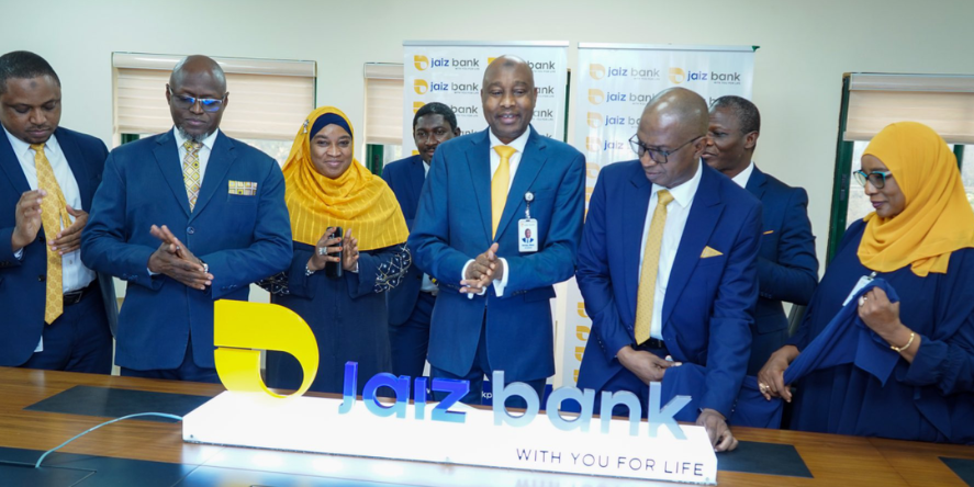 Jaiz Bank MD/CEO, Haruna Musa Ph.D, flanked by members of the Executive Management during the unveiling ceremony of the Bank’s new brand identity in Abuja, Nigeria’s capital city, recently. Image Courtesy: Jaiz Bank
