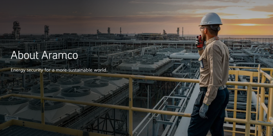 About Aramco. Energy security for a more sustainable world (Image Credit-Aramco official website)