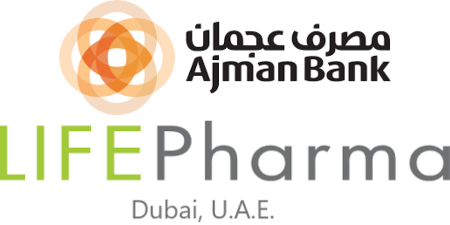Ajman Bank and LifePharma Logo. Image Courtesy: Respective websites
