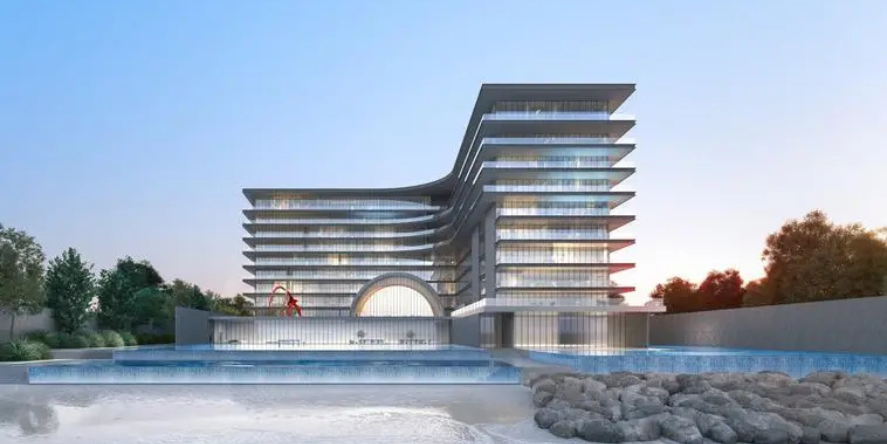 Beachfront view of Armani Beach Residences at Palm Jumeirah. Image courtesy-Arada