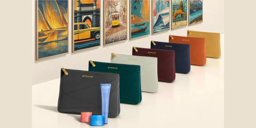 Etihad Airways will progressively roll-out the Destination Collection, a new collectable amenity kit line, in Business cabins across its network this summer. Image Courtesy Etihad Airways
