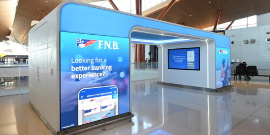 FNB’s Digital Banking Center at Pittsburgh International Airport. Image Courtesy- F.N.B Corporation