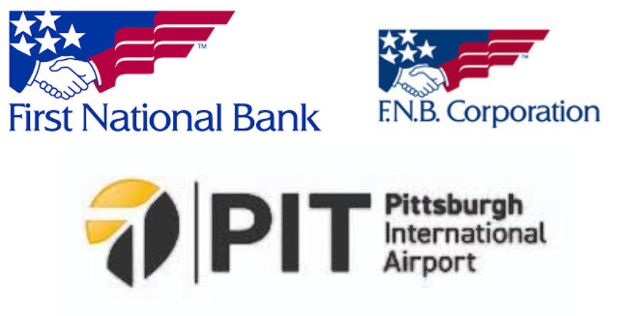 First National Bank, FNB Corporation and Pittsburgh International Logo. Images Courtesy-Official Websites