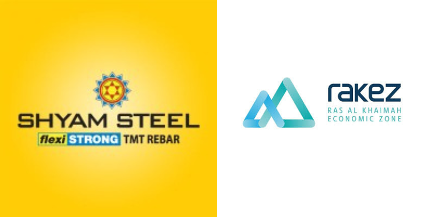 Shyam Steel Group and RAKEZ Logo. Image Courtesy-Respective official websites