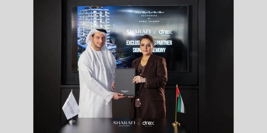 Abdulla Sharafi, CEO of Sharafi Group Investments, and Qurat Ul Ain, Co-Founder & CLO of DRE-X, DRE Homes. Image Courtesy-Sharafi Group Investments