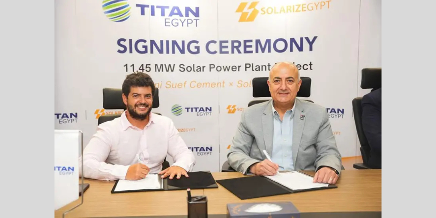 Amr Reda, CEO of Titan Egypt, and Mohamed El-Fouly, Chief Commercial Officer at SolarizEgypt. Image Courtesy-Titan Egypt
