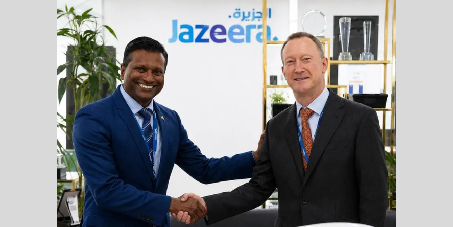 Barathan Pasupathi, Chief Executive Officer of Jazeera Airways, and Andrew Littledale Chief Financial Officer (CFO). Image Courtesy-Jazeera Airways