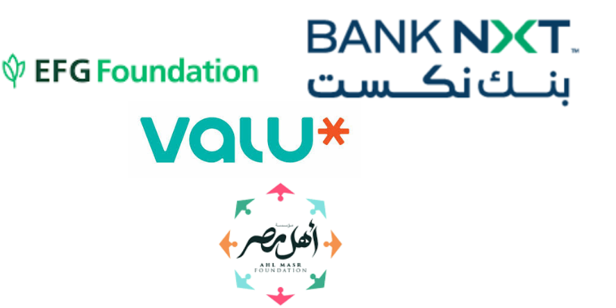 EFG Foundation, Bank Nxt Foundation, Valu and Ahl Masr Burn Hospital Logo. Image Courtesy-Official Websites