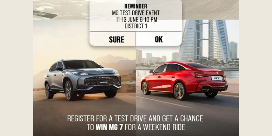 MG Motor Bahrain – Zayani Motors, the exclusive distributor of the British-born brand in the Kingdom of Bahrain, announced the launch of a special event titled “MG Test Drive”. Image Courtesy: MG Motor Bahrain
