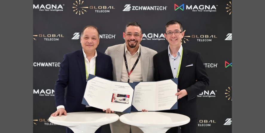 Magna AI, Zchwantech, and Global Telecom sign an MoU agreement at Computex 2026. Image Courtesy Magna
