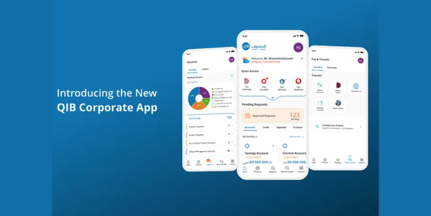 New version of Qatar Islamic Bank (QIB) Corporate App. Image Courtesy: Qatar Islamic Bank