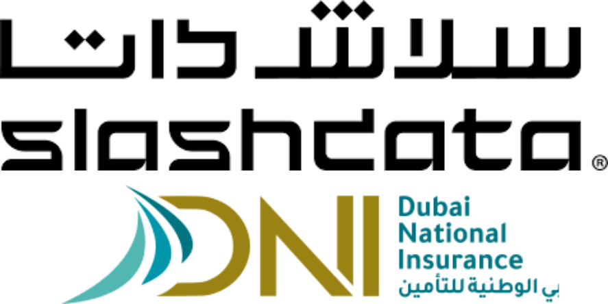 SlashData and Dubai National Insurance Logos. Image Courtesy-Official Websites