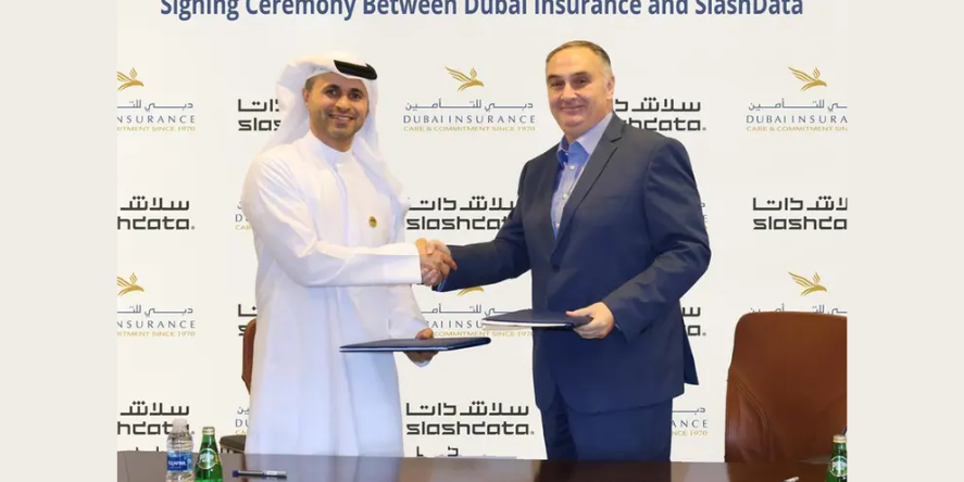 Thamer Alfallaj, CEO of SlashData, and Abdellatif Abuqurah, CEO of Dubai Insurance. Image Courtesy SlashData