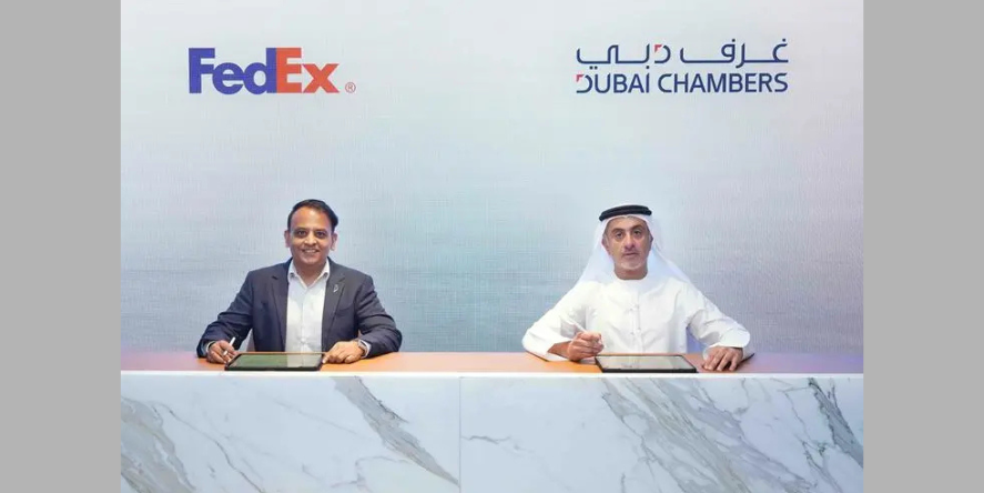 Dubai Chambers and FedEx sign MoU to support the international expansion of local businesses. During the MoU Signing. Image Courtesy-Dubai Chambers