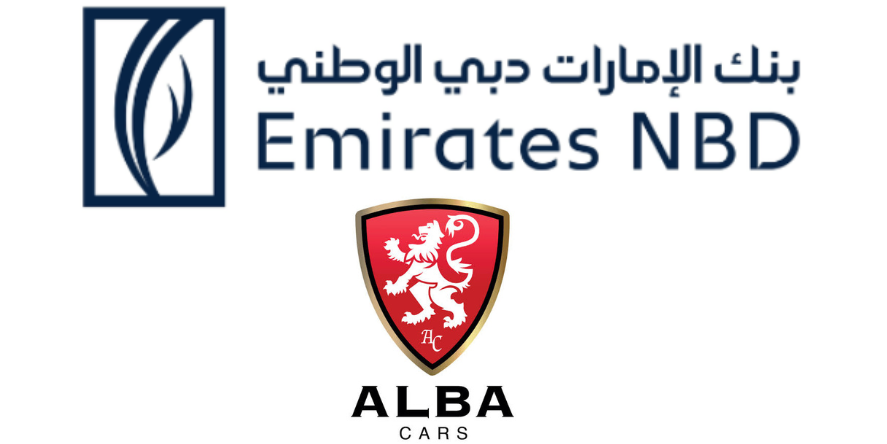 Emirates NBD and Alba Cars Logo. Image Courtesy-Official Website