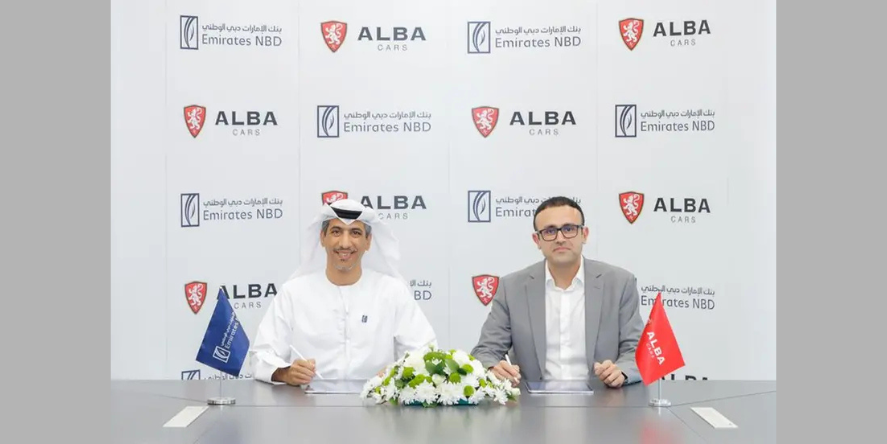 Emirates NBD signed a strategic Memorandum of Understanding (MoU) with Alba Cars. Image courtesy-Emirates NBD