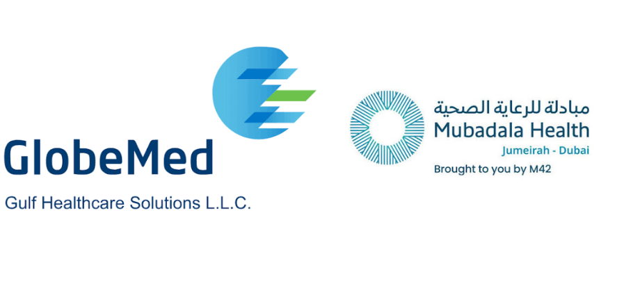 GlobeMed Gulf and Mubadala Health Dubai Logos. Image Courtesy-Official Websites