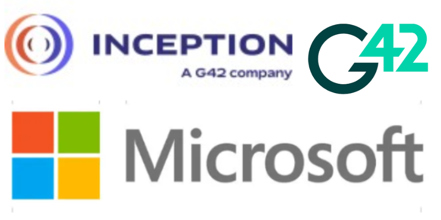Inception, G42 and Microsoft Logos. Image Courtesy-Official Websites