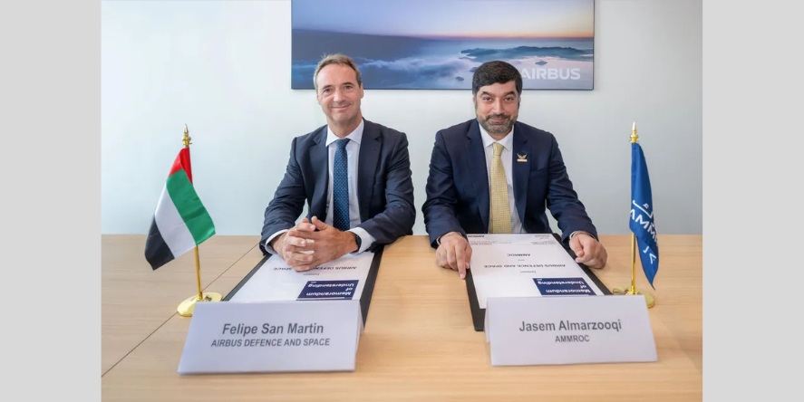 Jasem Al Marzooqi, CEO of AMMROC, and Felipe San Martin, Vice-President Services Programs C295 and MRTT of Airbus Defence and Space. Image Courtesy-AMMROC