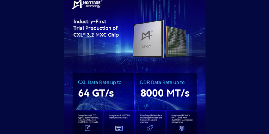 Montage Technology is the first to prototype the CXL 3.2 memory expansion controller (Image Courtesy: business Wire)