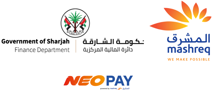 Sharjah Finance Department and Mashreq Bank’s NeoPay Logos. Image Courtesy-Official Websites
