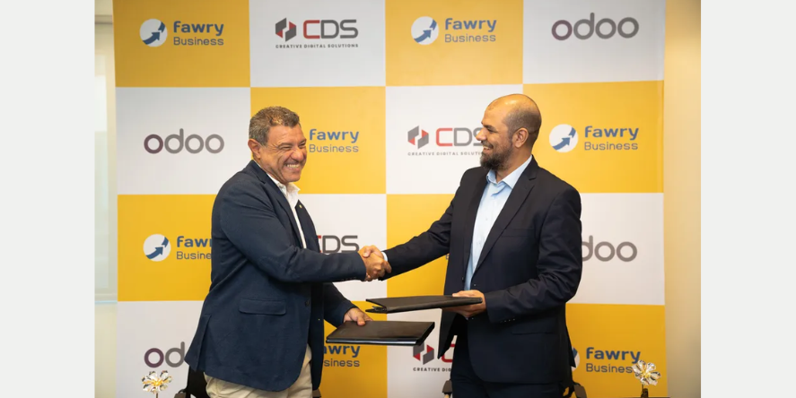 Bassem Lotfy, Head of Business Development at Fawry, and Eng. Ramadan Khalil, CEO, CDS Solutions. Image Courtesy: Fawry FINTECH