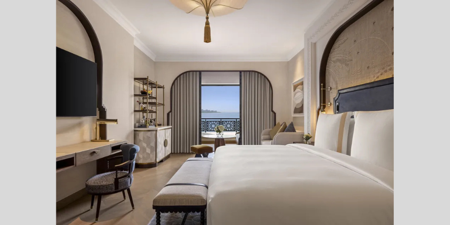 Deluxe Ocean Skyline Room at Jumeirah Zabeel Saray, showcasing the resort’s refined beachfront luxury . Image Courtesy-Shamal