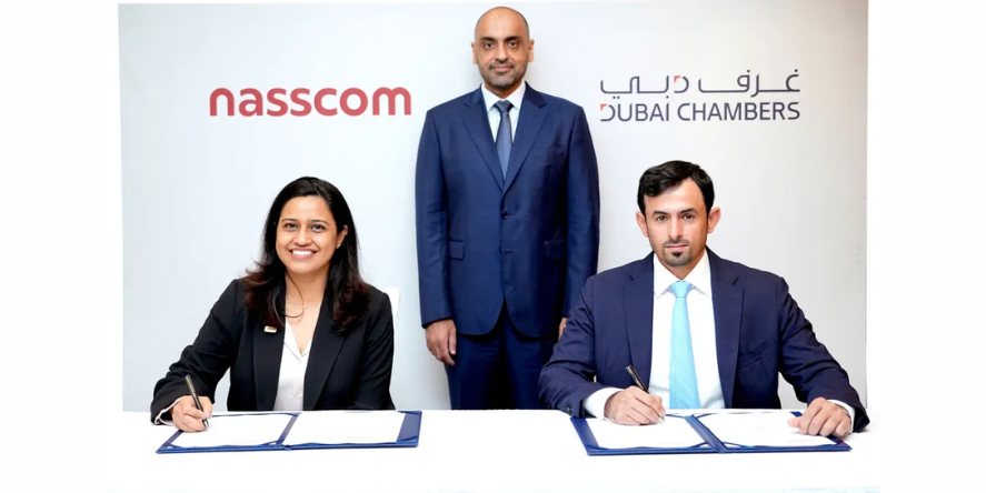 Salem AlShamsi, Executive Vice President of International Relations at Dubai Chambers, in the presence of H.E. Mohammad Ali Rashed Lootah, President and CEO of Dubai Chambers. (Image Courtesy: PRNewswire)