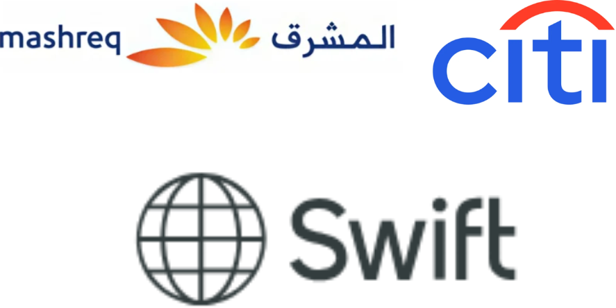 Mashreq, Citi and Swift Logos. Image Courtesy-Official Websites