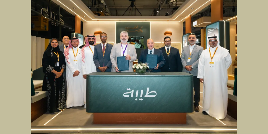 TAIBA signed two agreements with ArabiaBeds and Trip.com during its participation in the inaugural edition of WTM Spotlight. Image courtesy: TAIBA