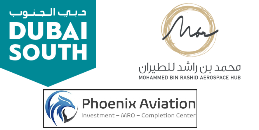 Dubai South, Phoenix Aviation and Mohammed Bin Rashid Aerospace HUB (MBRAH) Logos. Image Courtesy-Official Websites and LinkedIN